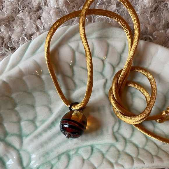 Gail Zona Jewelry - Painted Glass Bead Pendant